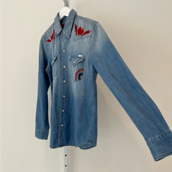 MOTHER DENIM SURF GIRL SCHOOL DISTRESSED SHIRT SIZE MEDIUM NWOTS! - Picture 7 of 17